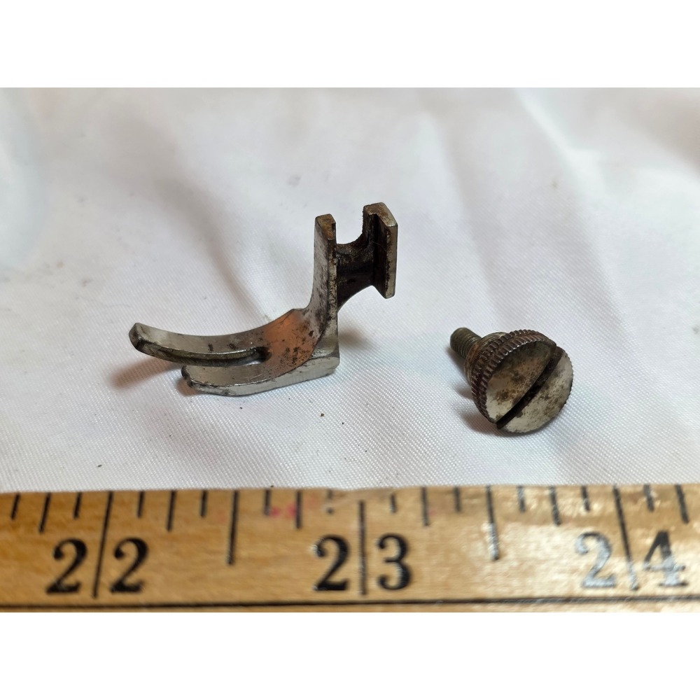 Vintage New Home Model K Sewing Machine Presser Foot and Thumb Screw Metal Part